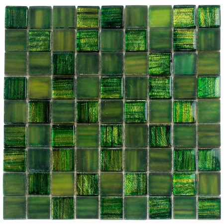 Apollo Tile Emerald Green 11.3 in x 11.3 in Glass Glossy Floor and Wall Mosaic Tile 4.43 sqft/case, 5PK APLJP88308A