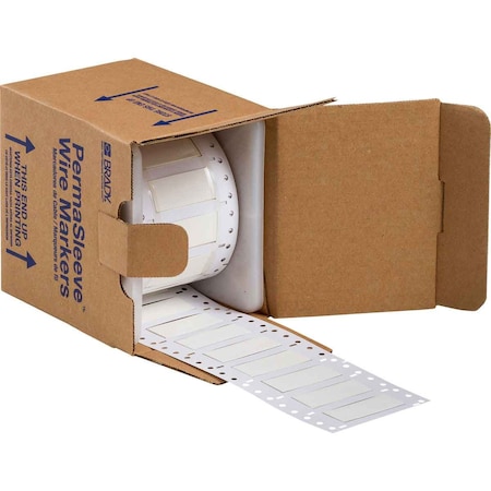 Brady Low Smoke Zero Halogen Double Sided PermaSleeve Heat Shrink Tubing, 0.5 in.x 2 in. W, White, 250/RL 2LSZH-500-2-WT-S