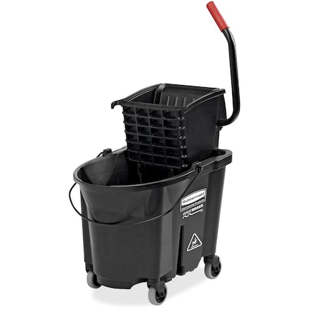 Rubbermaid Commercial 35 qt Side Press Mop Bucket and Wringer Combination, Black, Plastic 1863896