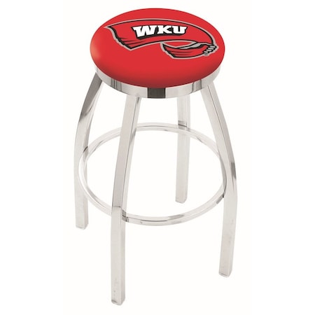 Holland Bar Stool Co 25" Chrome Western Kentucky Swivel Bar Stool, Accent Ring L8C2C25WestKy
