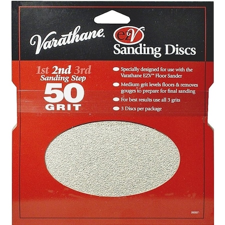 Varathane Sanding Disc, 7 in Dia, 50 Grit, Medium 203937