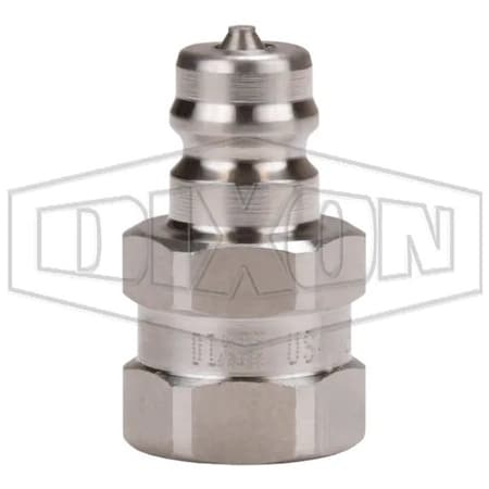 Dixon DQC K Interchange Female Plug, 1/4-18 Nominal, Female NPTF, 316 SSss Steel K2F2-SS