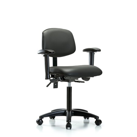 Blue Ridge Ergonomics Vinyl Chair, Vinyl, Adjustable Arms BR-VMBCH-RG-T1-A1-NF-RC-8823