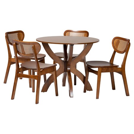 Baxton Studio Kenna Mid-Century Modern Dining Set, 5-Piece 269-13411-10901-ZORO