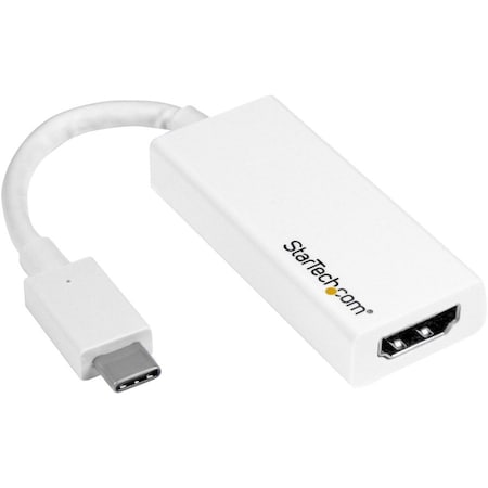 Startech.Com USB-C to HDMI Adapter - 4K 60Hz - Connect your USB Type-C equipped laptop to a UHD 60Hz display or CDP2HD4K60W