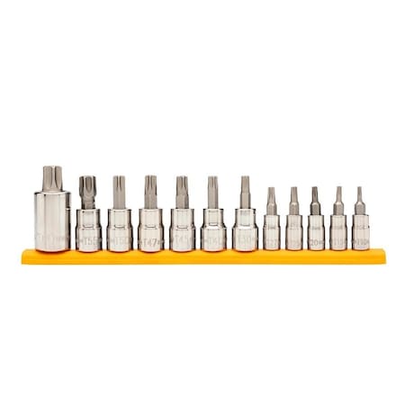 Gearwrench Bit Socket Set, 12-Piece, Steel, Chrome, Specifications: Tamper-Proof 87192