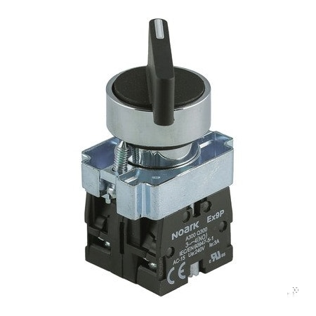 Noark Selector switch Ex9PB Rotary handle - Black handle - 3-positions - Locking - 1NO+1NC EX9PBJ35