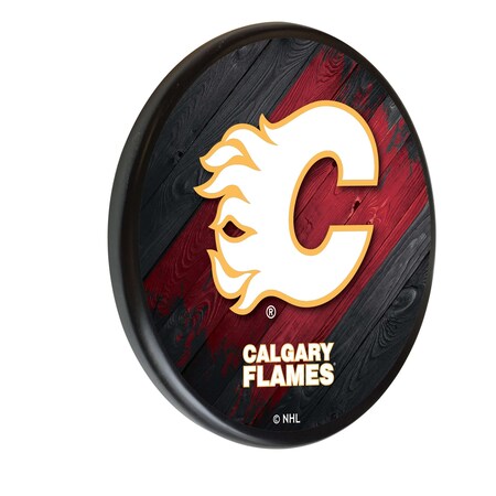 Holland Bar Stool Co Calgary Flames 13" Solid Wood Sign WSgnPBlkCalFla