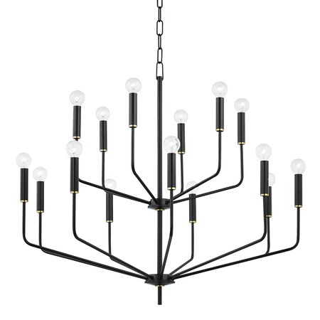 Mitzi Bailey 15 Light Chandelier 10.5 In. Aged Brass/Soft Black H516815-AGB/SBK
