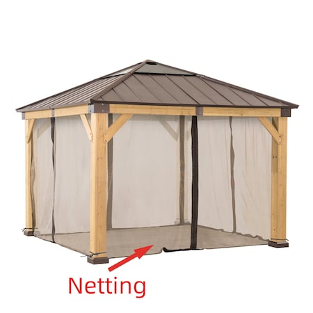 Sunjoy Universal Mosquito Netting for 11 ft. x11 ft. Wood-Framed Gazebos A111509400