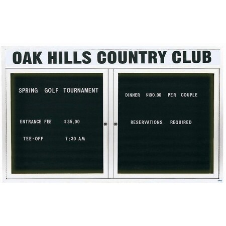 Aarco Outdoor Enclosed Directory w/ Al Frame Header, Powder Coated White, 48''Hx72''W OADC4872HW