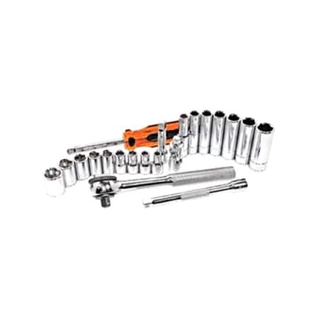 K-Tool International 1/4" Drive, 5.5mm Metric Socket, 6 Points, Deep Chrome 6Pt, 1/4"Dr, 5.5mm KTI-26255