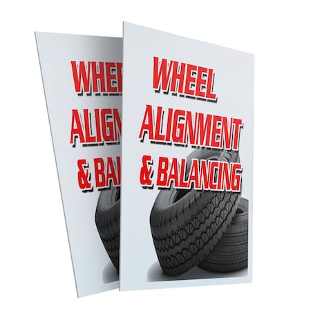 Signmission Wheel Alignment & Balancing, Plastic Signs Only 24 Inch x 36 Inch, Corrugated Plastic, 2PK CSB-2436-2PACK-WheelAlignment&Balancing