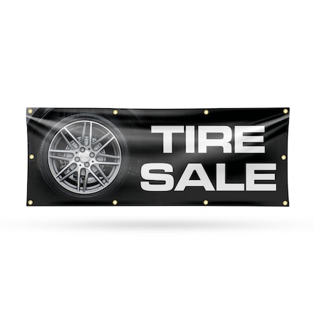 Signmission Tire Sale, 36 Inch x 96 Inch, Vinyl Banner B-96-30891