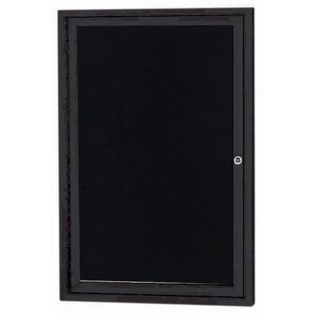 Aarco Black Framed Enclosed Letterboard Cabinet 36"x24" ADC3624BK