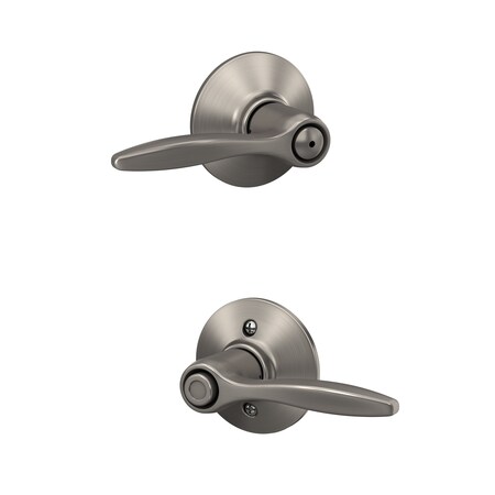 Schlage Residential Delfayo Lever Privacy Lock with 16080 Latch and 10027 Strike Satin Nickel Finish F40DEL619