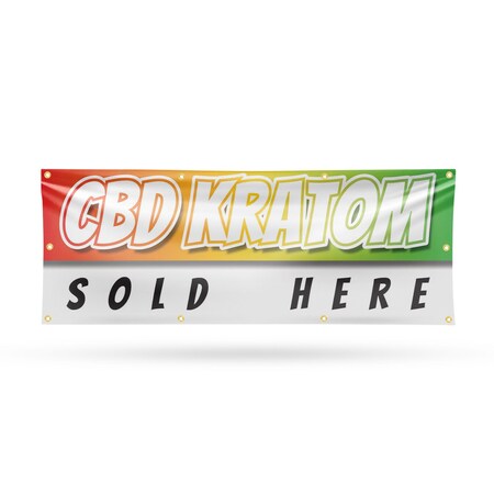 Signmission CBD Kratom Sold Here, 36 Inch x 96 Inch, Vinyl Banner B-96-30511