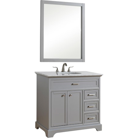 Elegant Decor 36 in. Single Bathroom Vanity Set, Light Grey VF15036GR