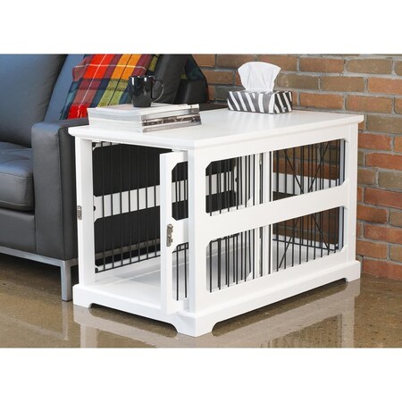 Noahs Ark Slide Aside Crate & End Table, White - Medium NO374494