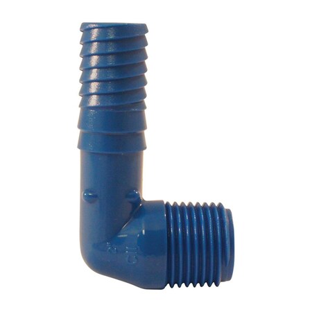 Blue Twisters 0.5 in. Insert x 0.5 in. Dia. MPT Polypropylene Elbow, Blue 4814646