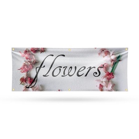 Signmission Flowers, 24 Inch x 72 Inch, Vinyl Banner B-72-30640