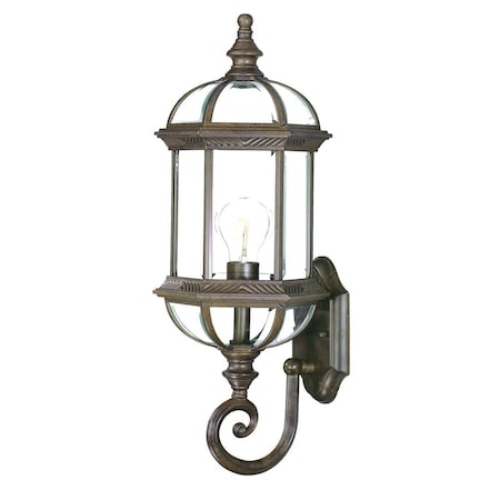 Homeroots Antique Brown Cylindrical Lantern Wall Light 398597