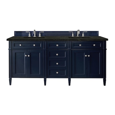 James Martin Vanities Brittany 72" Double Vanity, Victory Blue, w/ 3 CM Phantome Eclos Top 650-V72-VBL-3PHT
