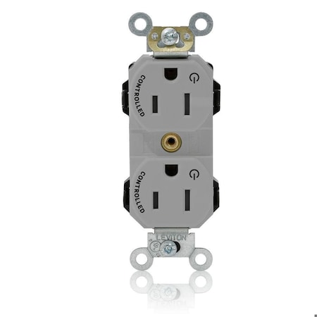 Leviton Straight Blade Receptacle, 5-15R, 15 A, 125V AC, Flush Mount, Self-Grounded M5262-2SG