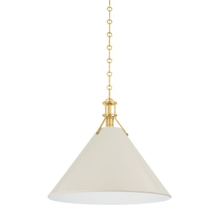 Hudson Valley Lighting Painted No. 2 Pendant in Aged Brass/Off-White by Mark D. Sikes MDS352L-AGB/OW