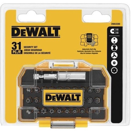 Dewalt 31 Piece Screwdriver Bit Set, 1/4" Hex Shank Size DWAX200