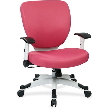 Office Star Managerial Chair Desk Chair, Adjustable Arms, 16-3/4" to 19-1/2" Height, Mesh, Pink 5200W-261