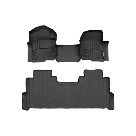 Weathertech Black, Front and Rear Floorliners  Over The Hump 4410331-4410123