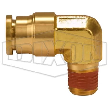 Dixon Legris by Push-In Run Tee, 1/4 x 1/2 in Nominal, MNPT x Tube, Brass, Domestic 6916X8