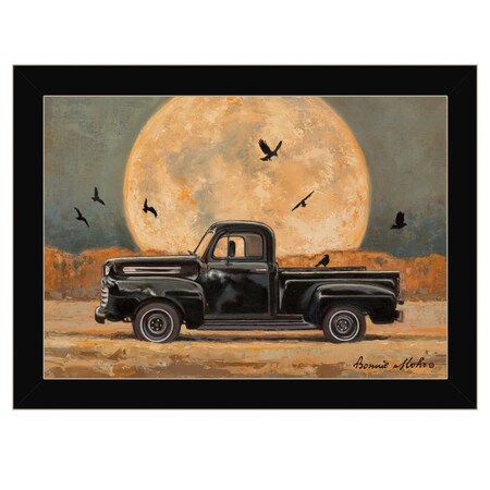 Homeroots Harvest Moon 1 Black Framed Print Kitchen Wall Art 415868