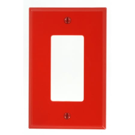 Leviton Decora Wallplate, Midway Size, Gang 1, Red PJ26-R