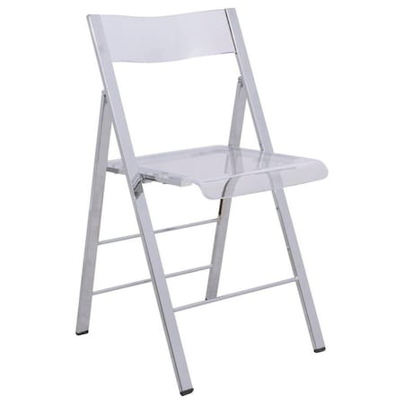 Leisuremod Menno Modern Acrylic Folding Chair, Clear MF15CL