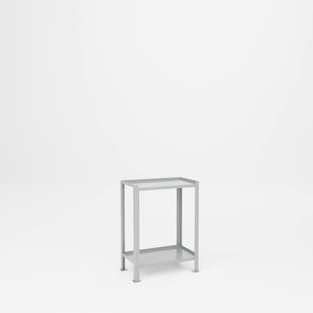 Pucel Utility Table, 2 Shelves, 13 in W x 23 in D x 31 in H, Gray TU-1323-2