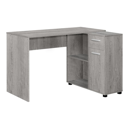 Homeroots 46" Gray Wood L Shape Computer Desk 489904
