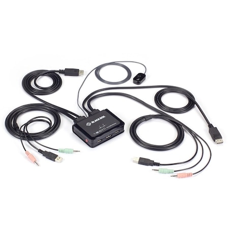 Black Box BLACK BOX 2Pt 4K60 Dp Cab Kvm Switch KV62-CBL
