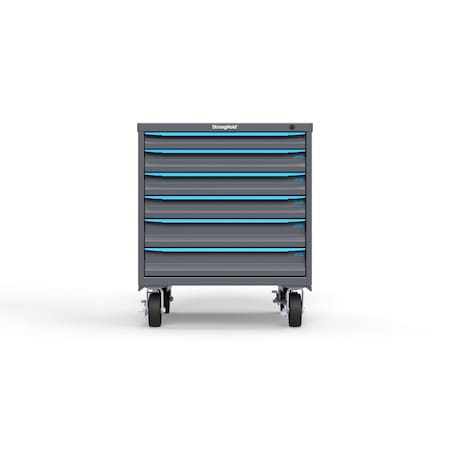 Strong Hold 6 drawer cabinet - (1x 2in, 3x 3in, 2x 4in) - Blue accents - Keyed Different S3036-PCDAS-0601FS