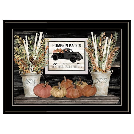 Homeroots Pumpkin Patch Still Life 3 Black Framed Print Wall Art 406813