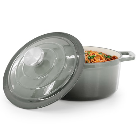 Megachef 2.7 Quart Round Enameled Cast Iron Casserole in Gradient Gray 750124512M