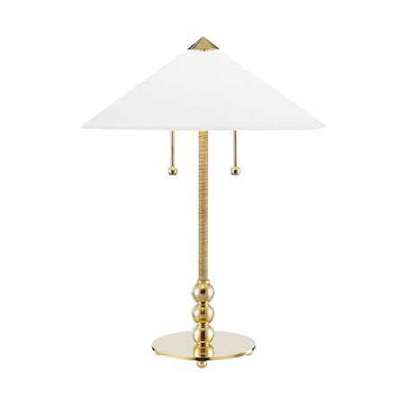 Hudson Valley Lighting Flare 2 Light Table Lamp 18 In. Aged Brass L1395-AGB