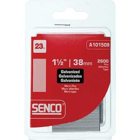 Senco 1-1/2'' 23-Gauge Galvanized Pin Nail, 2600 Ct. CZ17EAAR