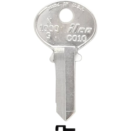 Ilco Corbin Nickel Plated File Cabinet Key CO10 / X1000G, 10PK IAL3159403B