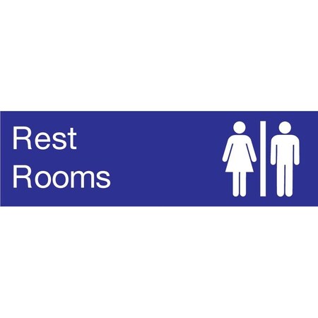 Nmc Rest Rooms Engraved Sign, EN19BL EN19BL