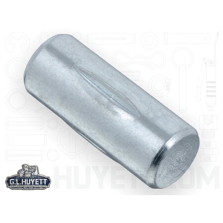 Huyett Type E Grooved Pin, Zinc Plated Low Carbon Steel, 0.500 in Dia x 0.498 in Small End Dia x 1.250 in L GP-0500-1250-E