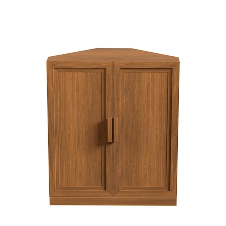 Homeroots 31in Walnut Wood Corner Accent Cabinet 693405