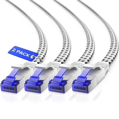 Maximm 3ft Cat7 Shielded Ethernet Cable 10Gbps 600MHz, 2PK, White, 2PK C7F-3FT-2PK-WHBRD