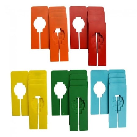 Nahanco Colorful Rectangular Clothing Size Dividers, 5 Mixed Colors - Blank Kit of 25, 25PK QSDCKIT6